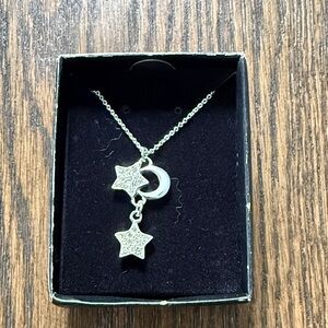 Silver Star and Moon Necklace